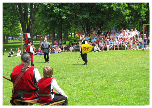 From this vantage point you can see the crowd spread around the Tournament ring.