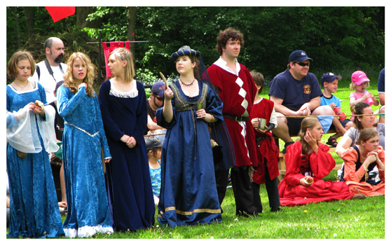 nobles mingle with peasants around the Tournament Ring