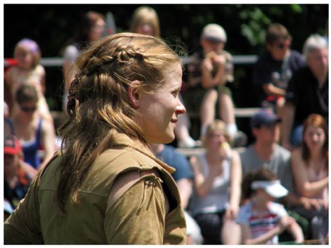 waiting patiently for her chance to kick...